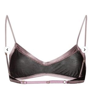 Kiki de Montparnasse Grand Intime silk bandeau bra. NWT, mauve and black